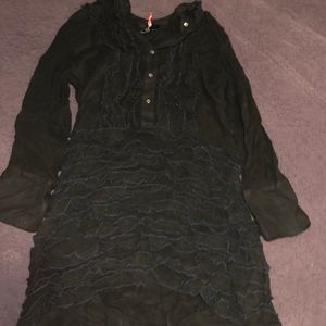 NWT, designer, dark ruffled dress